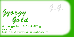 gyorgy gold business card